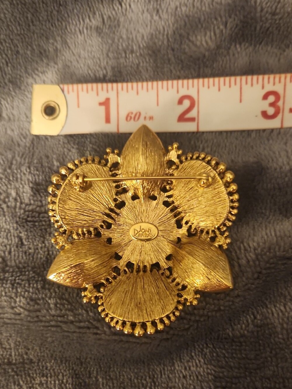 Joan Rivers Gold-Tone Brooch with Blue, Green & Pearl Accents - Picture 3 of 5
